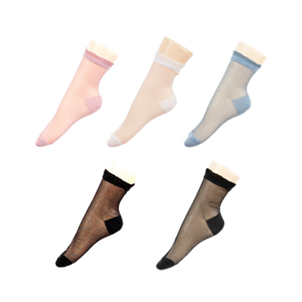 ဖက်ရှင် Metallic Yarn Quarter Socks